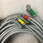 كابل العناية بمخطط كهربية القلب GE Care Fusion ECG 3 وصلات مع سلك توصيل مدمج بمقبض IEC 3.6 متر 12 قدم REF 2021141-002 2017004-003